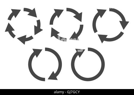 Kreisförmige Pfeile Icon-set Stock Vektor