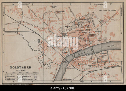 SOLOTHURN / SOLOTHURN. Stadt Stadt attraktivem. Schweiz-Suisse-Schweiz, 1920-Karte Stockfoto