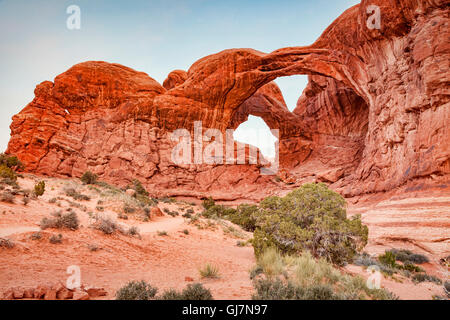 Doppelbogen, Arches-Nationalpark, Utah, USA. Stockfoto
