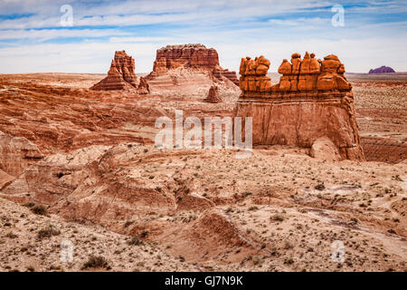 Ausgewaschene Felsformationen im Goblin Valley State Park, Utah, USA Stockfoto