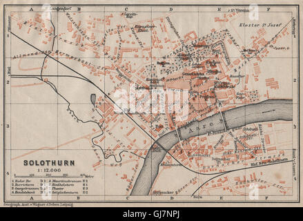 SOLOTHURN / SOLOTHURN. Stadt Stadt attraktivem. Schweiz-Suisse-Schweiz, 1922-Karte Stockfoto