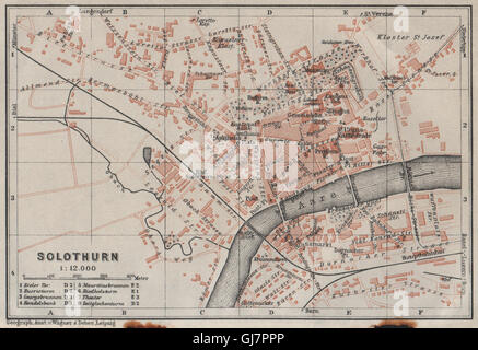 SOLOTHURN / SOLOTHURN. Stadt Stadt attraktivem. Schweiz-Suisse-Schweiz, 1928 Karte Stockfoto