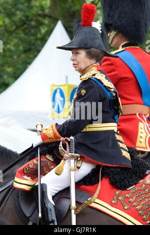 Princess Royal im Dienst als Gold Stick-in-Waiting, in ihrer Uniform als Oberst der Blues and Royals. Stockfoto