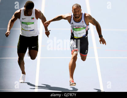 Der Brite James Ellington die Männer 100m Vorläufen am achten Tag der Olympischen Spiele in Rio, Brasilien. Stockfoto