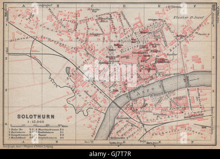 SOLOTHURN / SOLOTHURN. Stadt Stadt attraktivem. Schweiz-Suisse-Schweiz, 1938 Karte Stockfoto