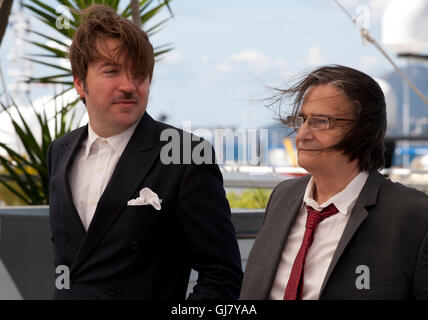 Direktor Albert Serra und Schauspieler Jean-Pierre Leaud La Mort De Louis Xiv Film Foto rufen bei den 69. Cannes-2016 Stockfoto