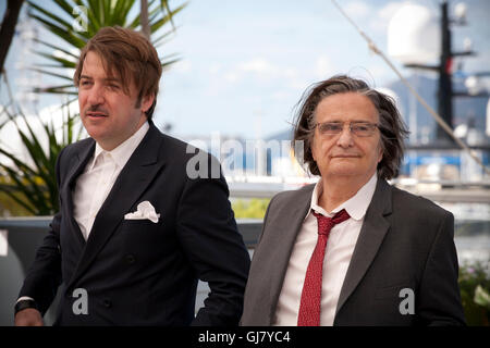 Direktor Albert Serra und Schauspieler Jean-Pierre Leaud La Mort De Louis Xiv Film Foto rufen bei den 69. Cannes-2016 Stockfoto