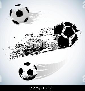 Vektor-schwarz Grunge-Fußball auf weiß Stock Vektor