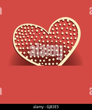 Herz aus Papier Valentinstag Karte Vektor Stock Vektor