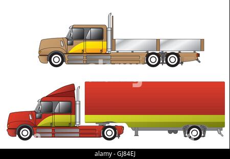 Convetional LKW mit Doppelkabine Stock Vektor