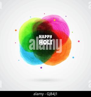 Happy Holi Kartenvorlage Stock Vektor