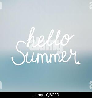 Inschrift Hallo Meer auf Grund des Ozeans Stock Vektor