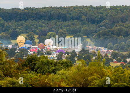 Bristol, UK. 14. August 2016. Morgen Masse Aufstieg am Bristol International Balloon Fiesta 2016, England, Vereinigtes Königreich, Europa. Bildnachweis: Sebastian Wasek/Alamy Live-Nachrichten Stockfoto