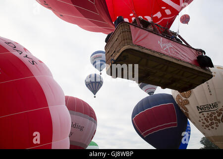 Bristol, UK. 14. August 2016. Jungfrau beteiligt sich an der Bristol International Balloon Fiesta am frühen Morgenflüge, die schließlich nach 3 Tagen mit starkem Wind Credit abgehoben: Keith Larby/Alamy Live News Stockfoto