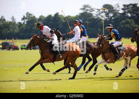 Ascot, Berkshire, UK. 14. August 2016. 2 Ziel-Turnier-Finale wurde zwischen asiatischer Kunst und Emsworth Polo Gelände Credit: Uwe Deffner/Alamy Live News Stockfoto