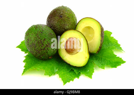 Reife Avocado, Isolated on White Background. Stockfoto