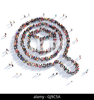 Suche Paket Menschen 3D-Rendering Stockfoto