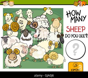 Zählung Spiel Cartoon illustration Stock Vektor