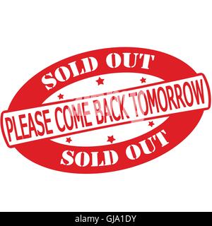 Bitte kommen Sie morgen wieder Stock Vektor