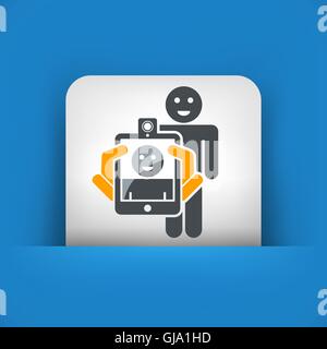 Smartphone oder Tablet digital Portrait Fotoshooting Stock Vektor