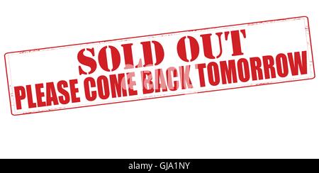 Bitte kommen Sie morgen wieder Stock Vektor