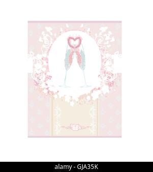 Zwei Champagner Alkohol Cocktails mit Herz Dekoration. Stock Vektor