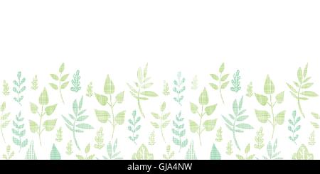 Textile texturiert Frühling lässt horizontale Rahmenlinie Musterdesign Hintergrund Stock Vektor