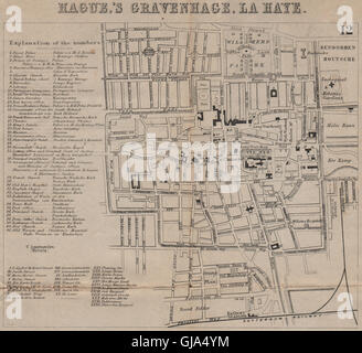 DEN HAAG-DEN HAAG GRAVENHAGE LA HAYE. Stadtplan. Stadtplan. BRADSHAW 1895 Stockfoto