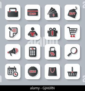 Reihe von flach moderne shopping Web icons Stock Vektor