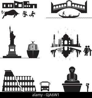 Reisen Sie Symbole. Stock Vektor
