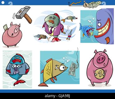 Business-Cartoon-Konzepte-Satz Stock Vektor