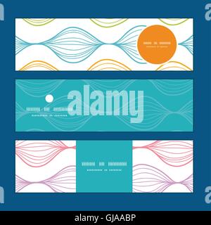 Vektor bunte horizontale Rinnenplatte horizontale Banner festlegen Muster Hintergrund Stock Vektor