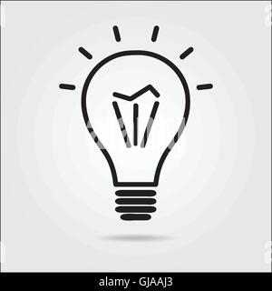 Glühbirne-Logo-Symbol gezeichnet im Handbuch Stock Vektor