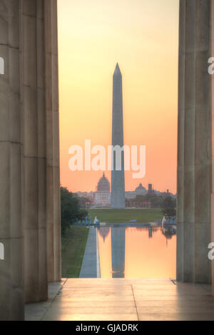 Washington Denkmal in Washington, DC am Morgen Stockfoto