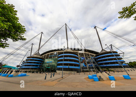 Etihad Stadium ist Heimat von Manchester City englischen Premier League-Fußball-Club, einer der erfolgreichsten Clubs in England. Stockfoto