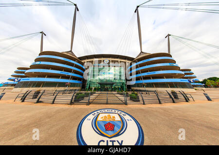 Etihad Stadium ist Heimat von Manchester City englischen Premier League-Fußball-Club, einer der erfolgreichsten Clubs in England. Stockfoto