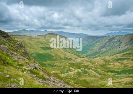 aufsteigender hoch heben entlang Greenup Gill von Borrowdale, Keswick, Seenplatte, cumbria Stockfoto