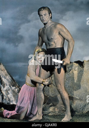 Tarzan und das Sklavenmädchen, aka: Tarzan Und Das Sklavenmädchen, USA 1950, Regie: Lee Sholem, Monia: Lex Barker, Denise Darcel Stockfoto