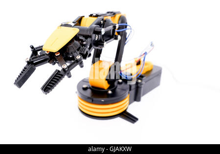 Kunststoff-Modell der Industrierobotik Arm Roboter manipulator Stockfoto