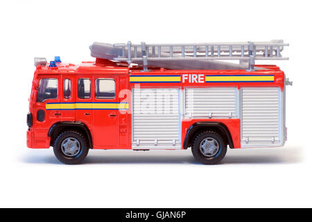 Ein roter Spielzeug Feuerwehrauto. Stockfoto