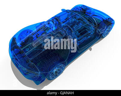 3D Render Bild, das einen Führer vor spricht Eine Menge/ein Anführer spricht Stockfoto