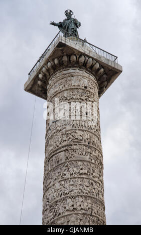 Marcus Aurelius Spalte, Colonna di Marco Aurelio, Piazza Colonna, Rom Stockfoto