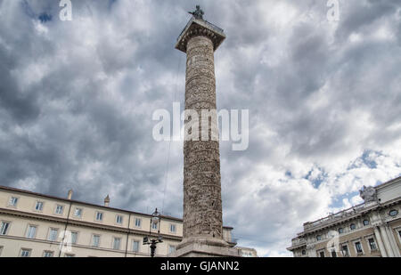 Marcus Aurelius Spalte, Colonna di Marco Aurelio in Piazza Colonna, Rom, Italien Stockfoto