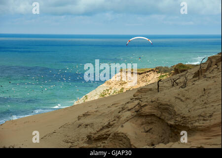 Gleitschirme am Rubjerg Knude Leuchtturm, Loenstrup, Dänemark Stockfoto