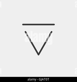 nach unten Pfeil-Symbol des braunen Umriss zur Veranschaulichung Stock Vektor