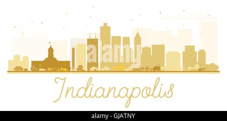 Indianapolis City Skyline goldene Silhouette. Vektor-Illustration. Einfache flache Konzept für Tourismus Präsentation, Banner, Plakat Stock Vektor