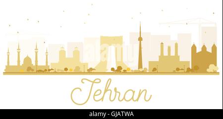Teheran Stadt Skyline goldene Silhouette. Vektor-Illustration. Einfache flache Konzept für Tourismus Präsentation, Banner, Plakat oder web Stock Vektor