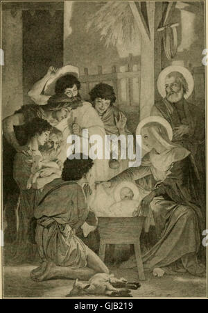 „Das Leben auf Erden unseres seligen Herrn“ (1913) präsentiert das Leben Jesu Christi in einem für Kinder geeigneten Format mit Reimen, Geschichten und Illustrationen, um christliche Werte und die Erzählung des Lebens Christi zu lehren. Stockfoto