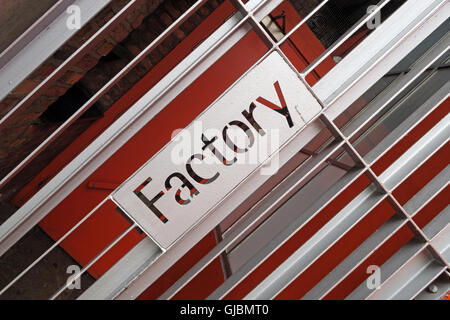 Factory Records Büros FACT251, 118 Prinzessin St, Manchester M1 7EN, England, UK Stockfoto