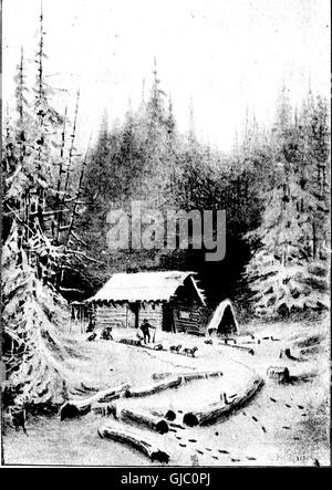 *Sport and Adventures Among the North-American Indians* (1890) bietet eine Erzählung über Outdoor-Sportarten und Abenteuer innerhalb der indianischen Kulturen, die ihre Traditionen, Jagd und Lebensstil während des späten 19. Jahrhunderts erkunden. Stockfoto